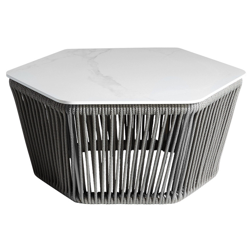 Hexagon Table | White and Grey