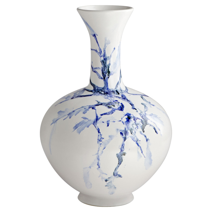 Neos Vase | White & Blue & Black - Medium