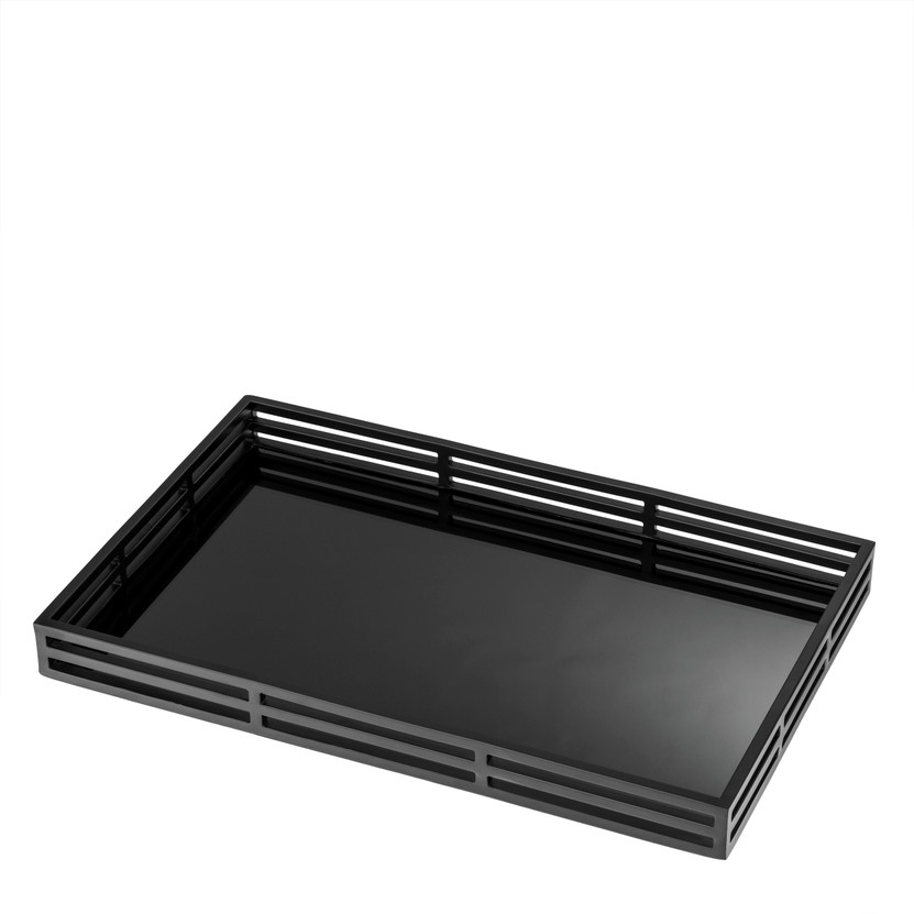 Tray Giacomo Black Finish Rectangular