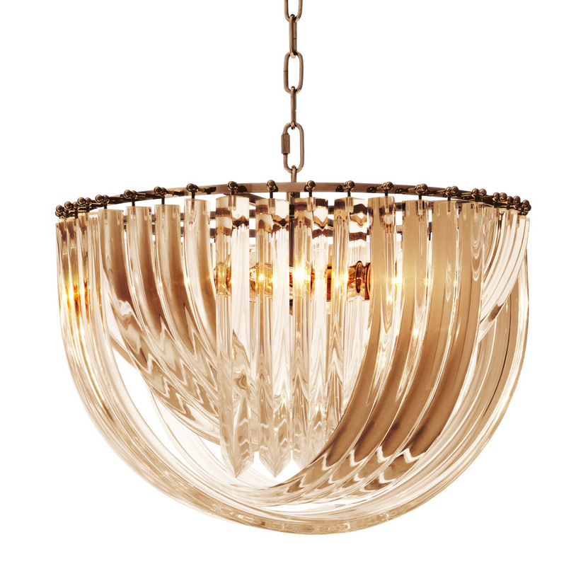 Chandelier Murano Champagne 19.5" Dia