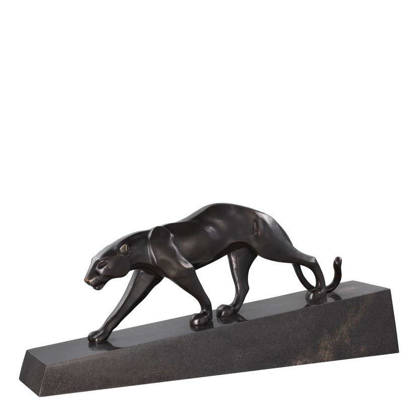 Pantherae Bronze On Marble Base