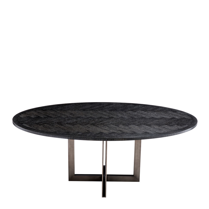 Dining Table Melchior Oval Charcoal Oak Veneer