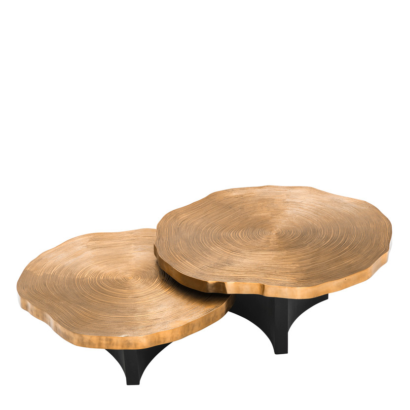 Coffee Table Thousand Oaks Brass Finish Set of 2