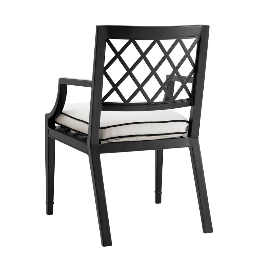 Outdoor Dining Chair Paladium With Arm Black/Sunbrella Canvas