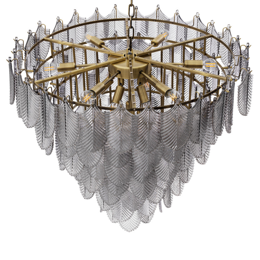Chandelier Verbier L Light Brushed Brass Finish