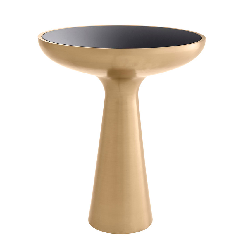 Side Table Lindos Low Brushed Brass Finish