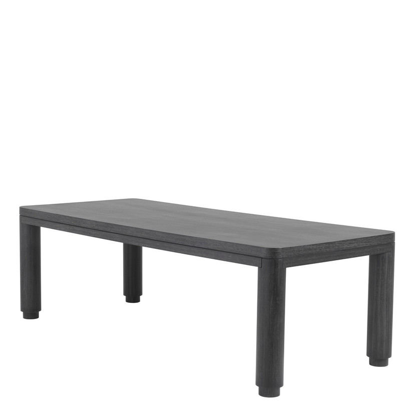 Dining Table Atelier 240 x 100 cm Charcoal Grey Oak Veneer