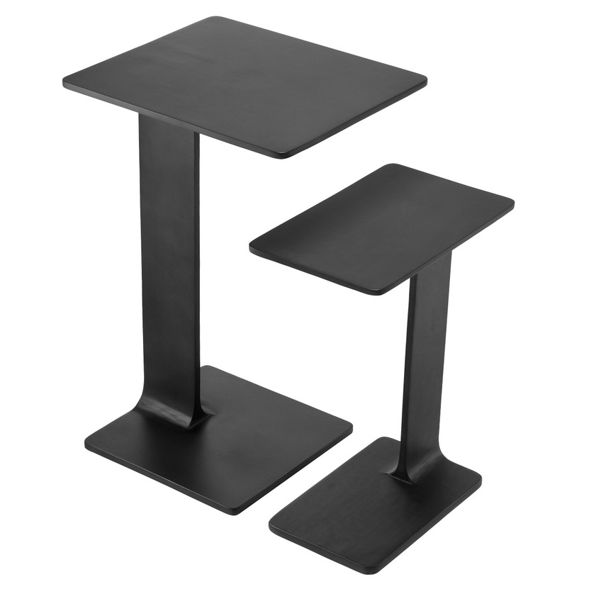 Side Table Smart Gunmetal Finish Set of 2