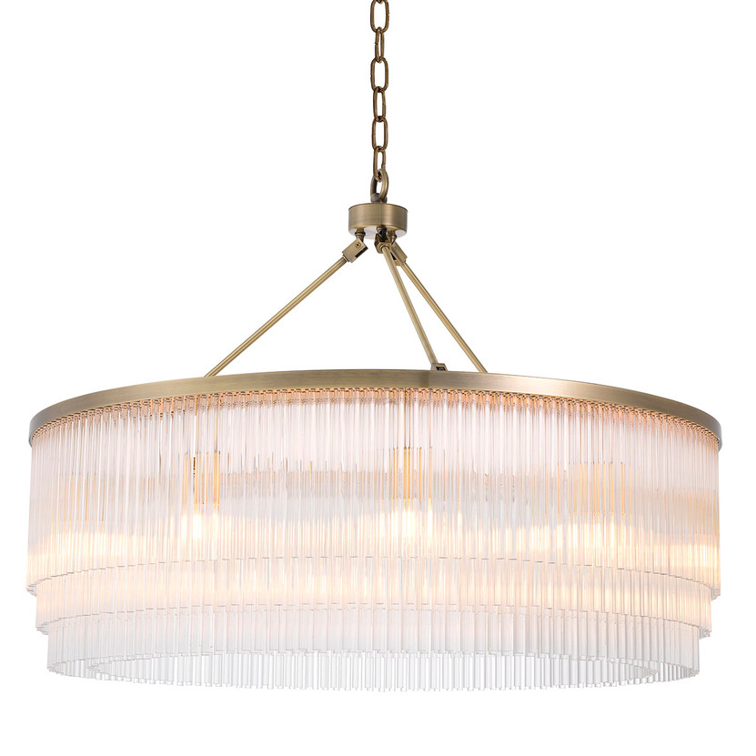 Chandelier Hector L Light Brushed Brass Finish
