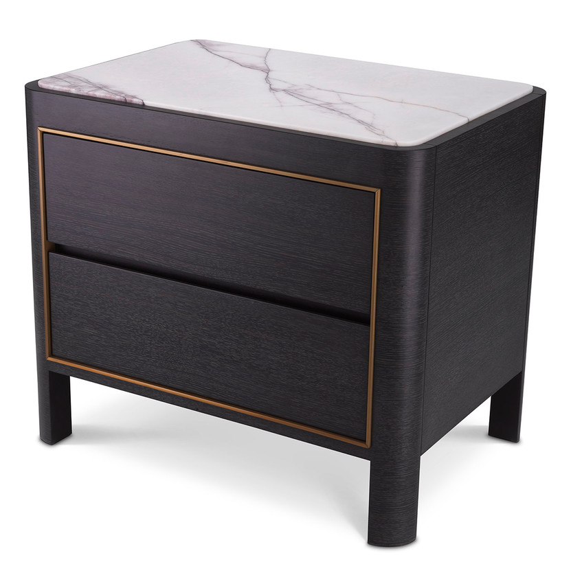 Bedside Table Corazon Charcoal Grey Oak Veneer