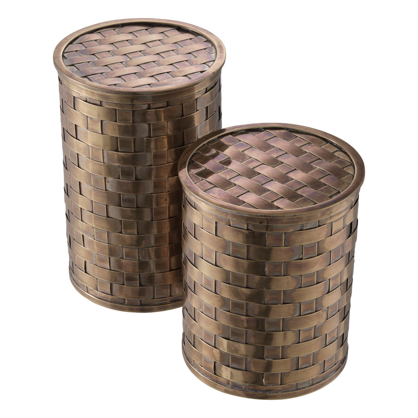 Box Lausanne Vintage Brass Finish Set of 2