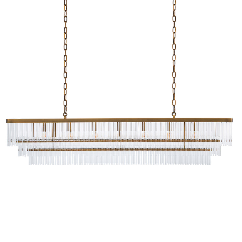 Chandelier East Rectangular Antique Brass Finish