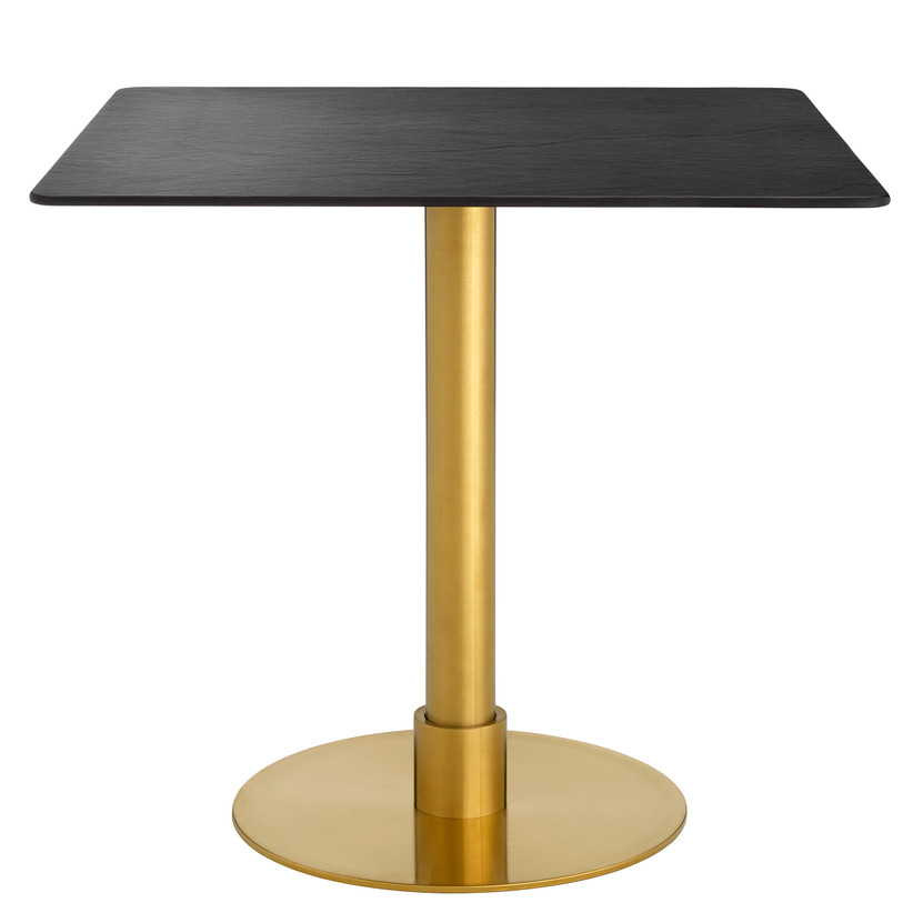 Dining Table Terzo Square Brushed Brass Finish