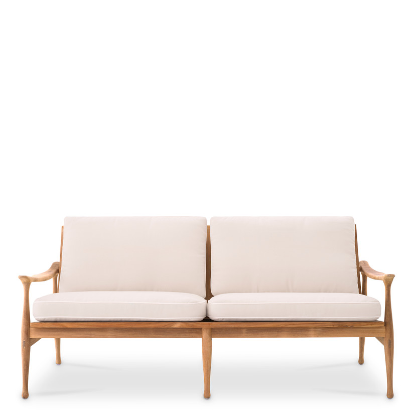 Outdoor Sofa Manzo Natural Teak/Flores Off-White