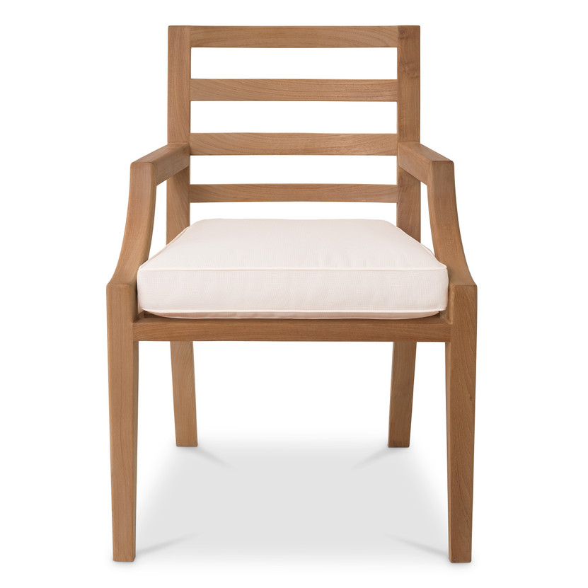 Outdoor Dining Chair Hera Natural Teak/Flores Off-White