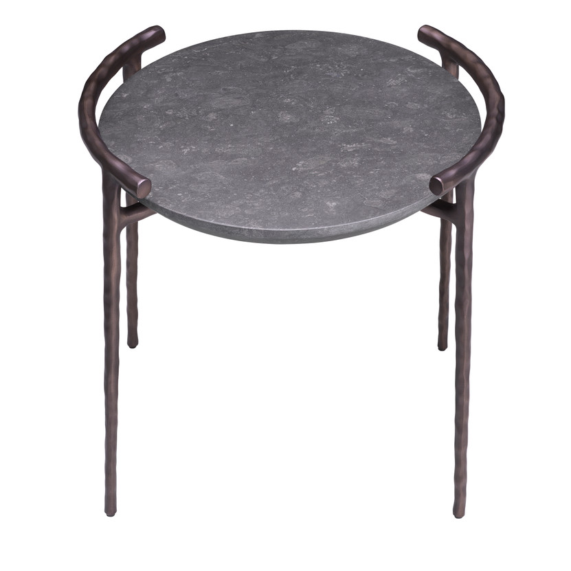 Side Table Arca Grey Marble/Bronze Finish