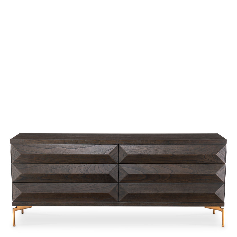 Dresser Denver Mocha Oak Veneer/Brushed Brass Finish