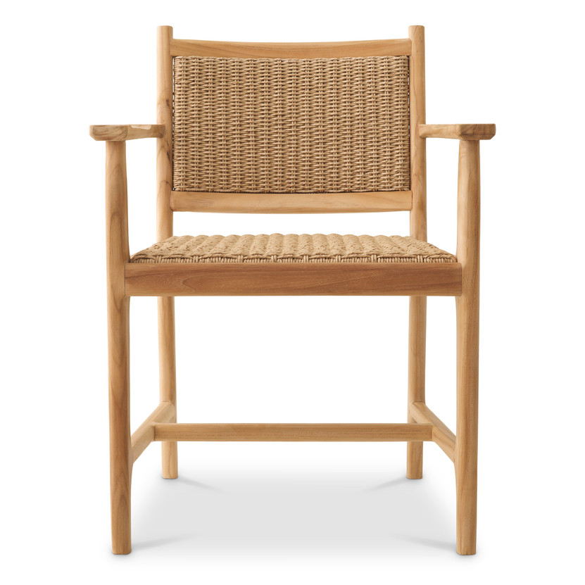 Outdoor Dining Chair Pivetti With Arm Natural Teak