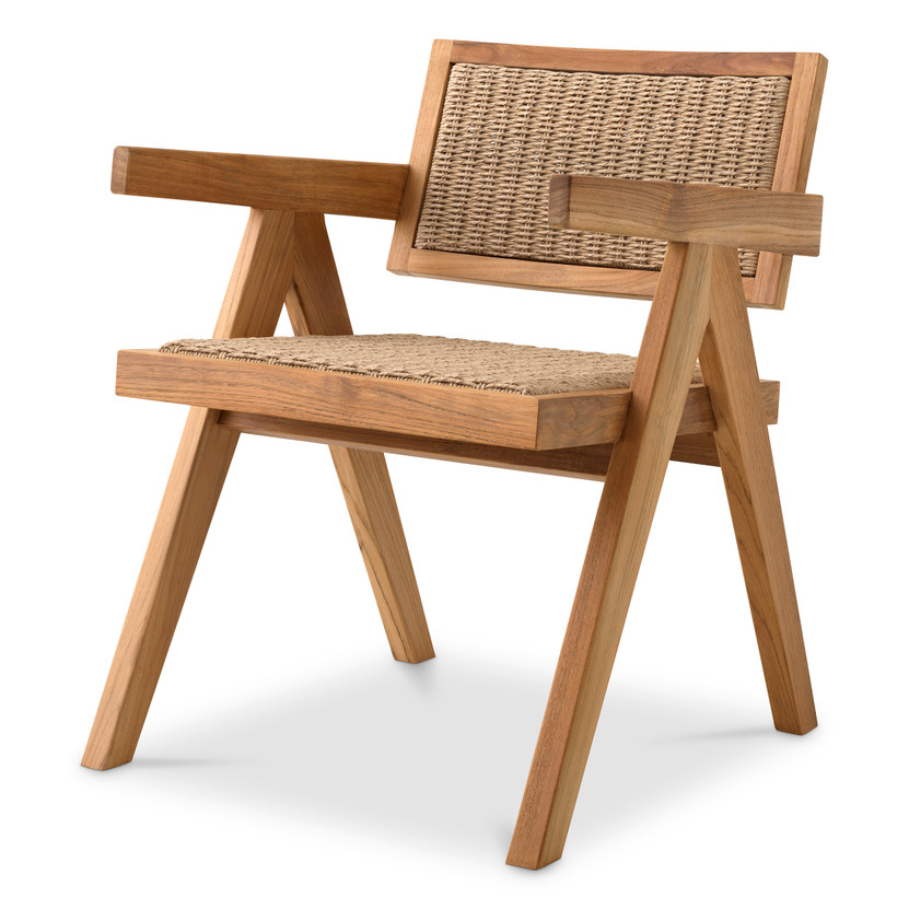 Outdoor Dining Chair Kristo Natural Teak/Natural Weave