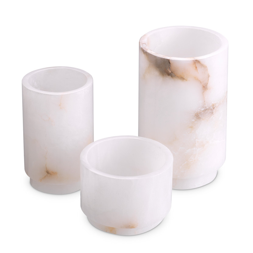Tealight Holder Leonidas Alabaster Set of 3