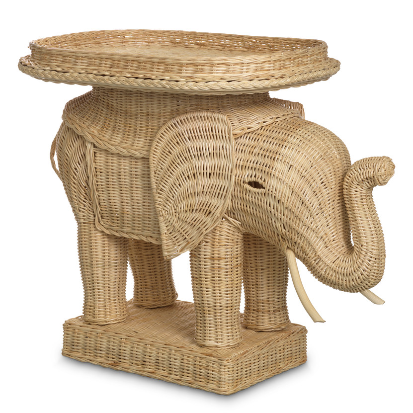 Side Table Elephant Natural Rattan