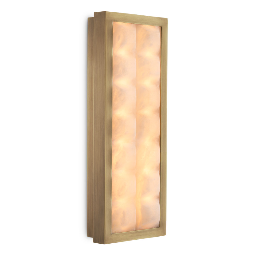 Wall Lamp Cabildo Antique Brass Finish/Alabaster