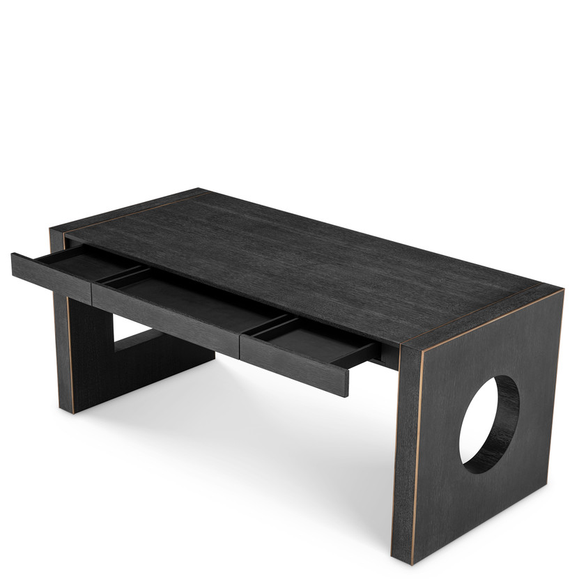 Desk Rovigo Charcoal Grey Oak Veneer
