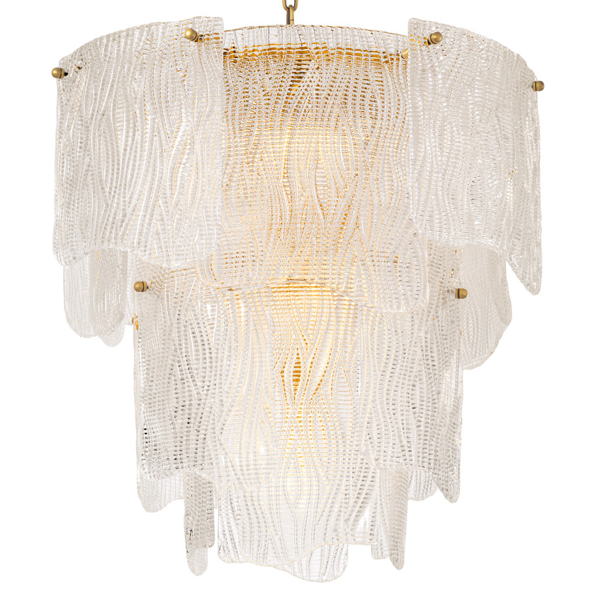 Chandelier Asinara S Clear Textured Glass