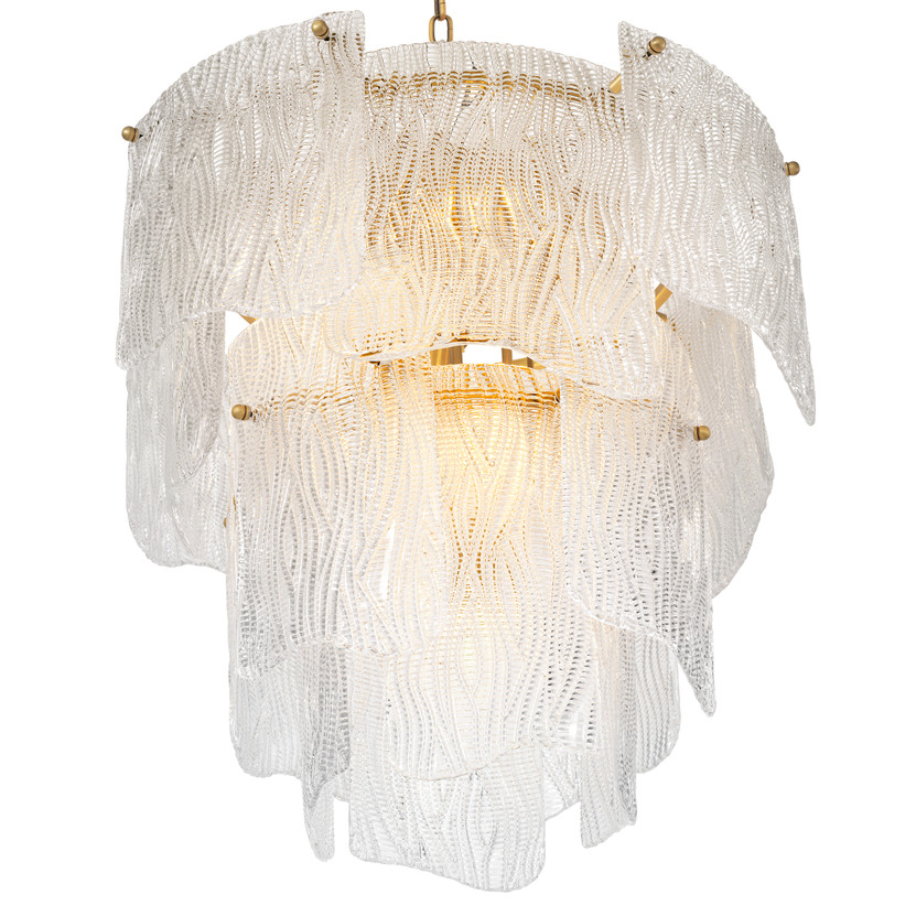 Chandelier Asinara S Clear Textured Glass