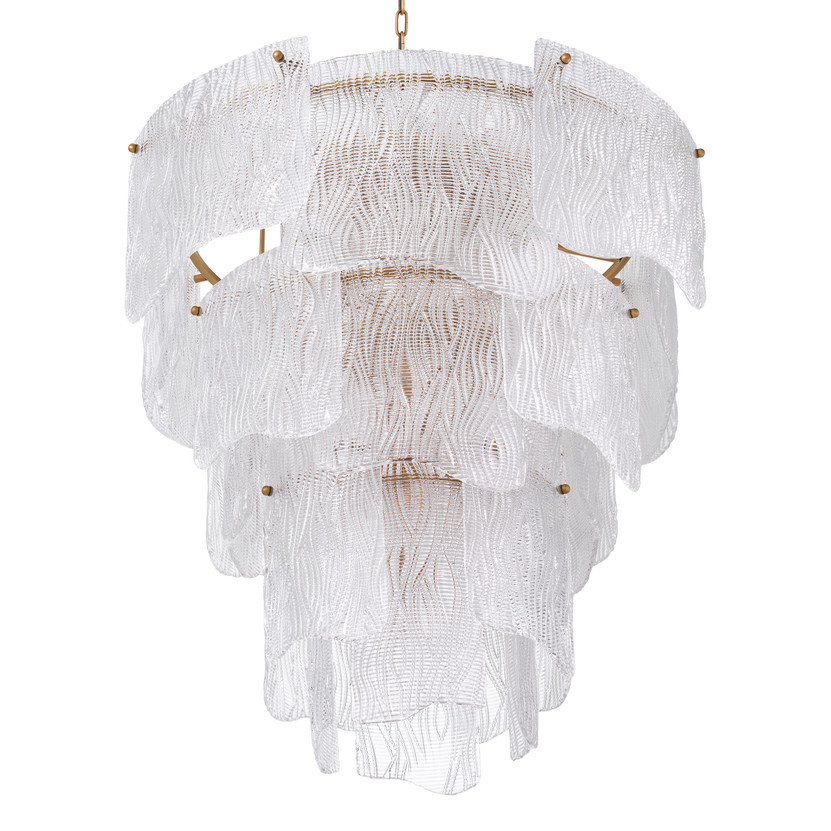 Chandelier Asinara L Clear Textured Glass