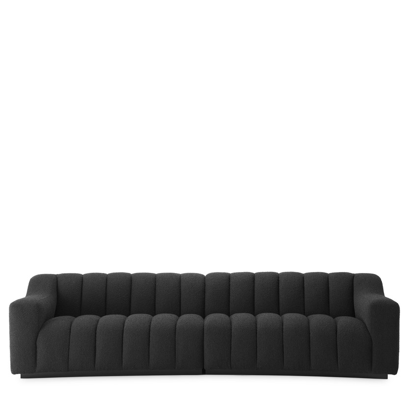 Sofa Kelly L Bouclé Black