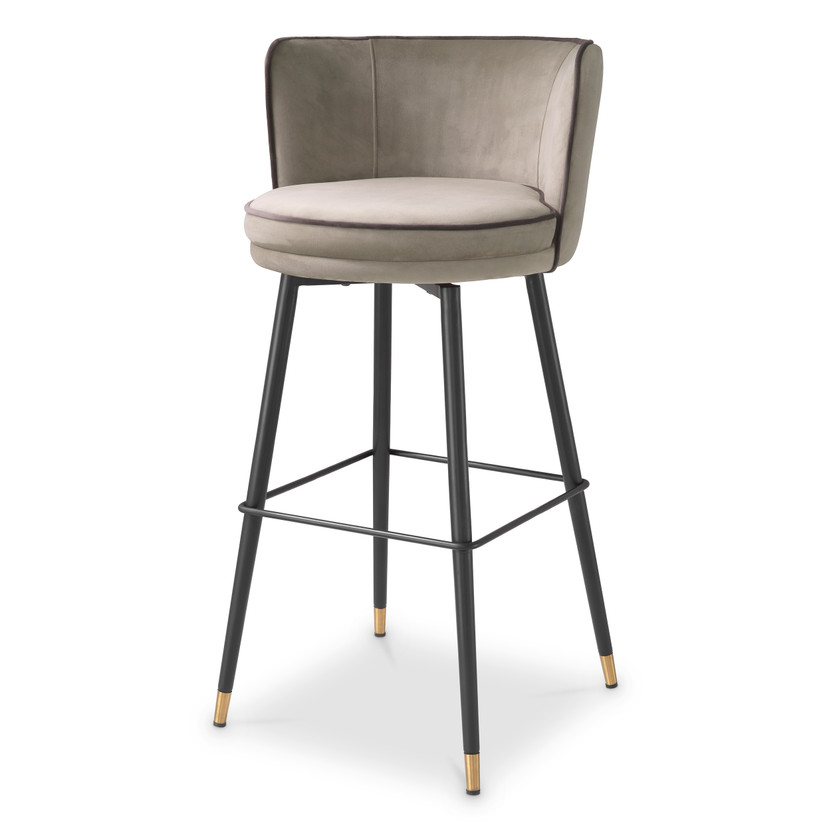 Bar Stool Grenada Savona Greige Velvet