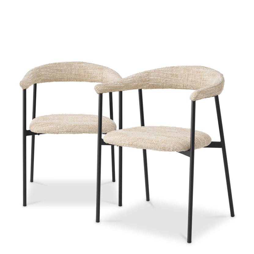 Dining Chair Julio Bouclé Sonata Cream Set of 2