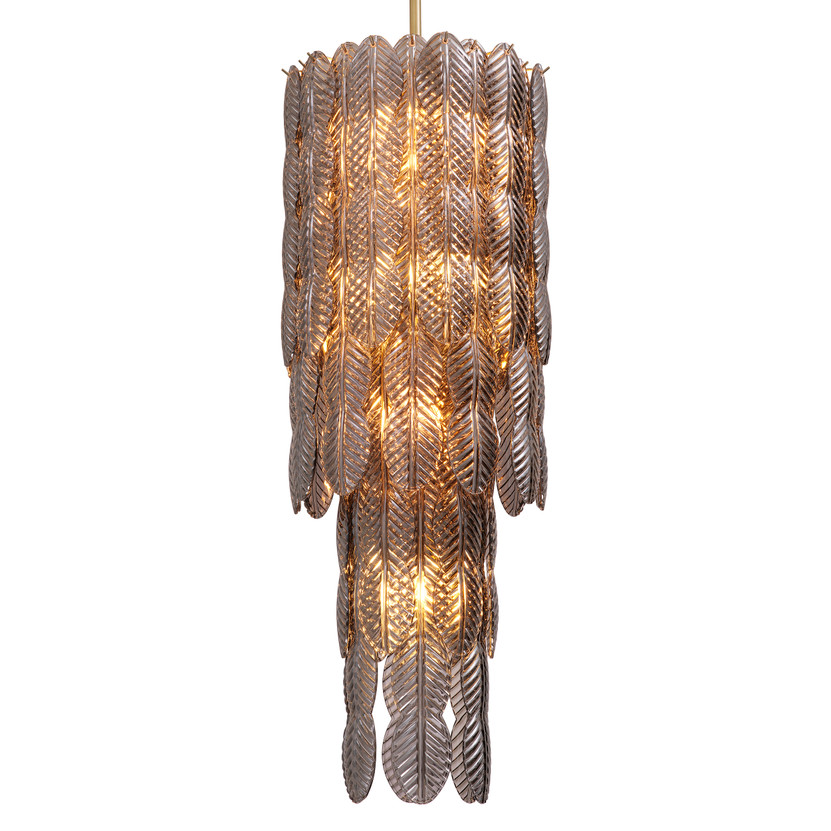Chandelier Sahure L Brushed Brass Finish