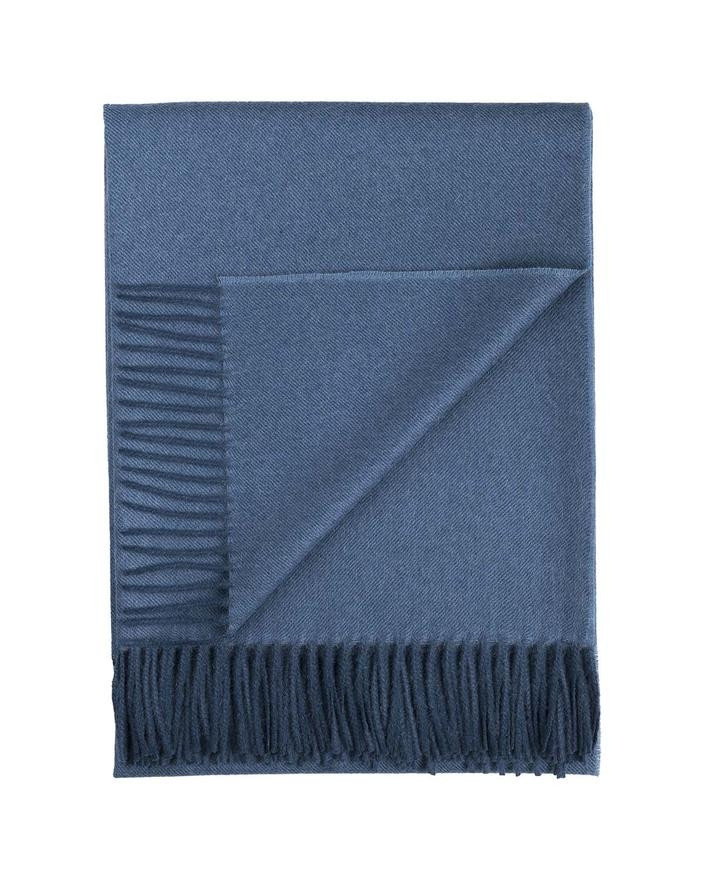 Alpaca Throw with Fringe Blue Jean