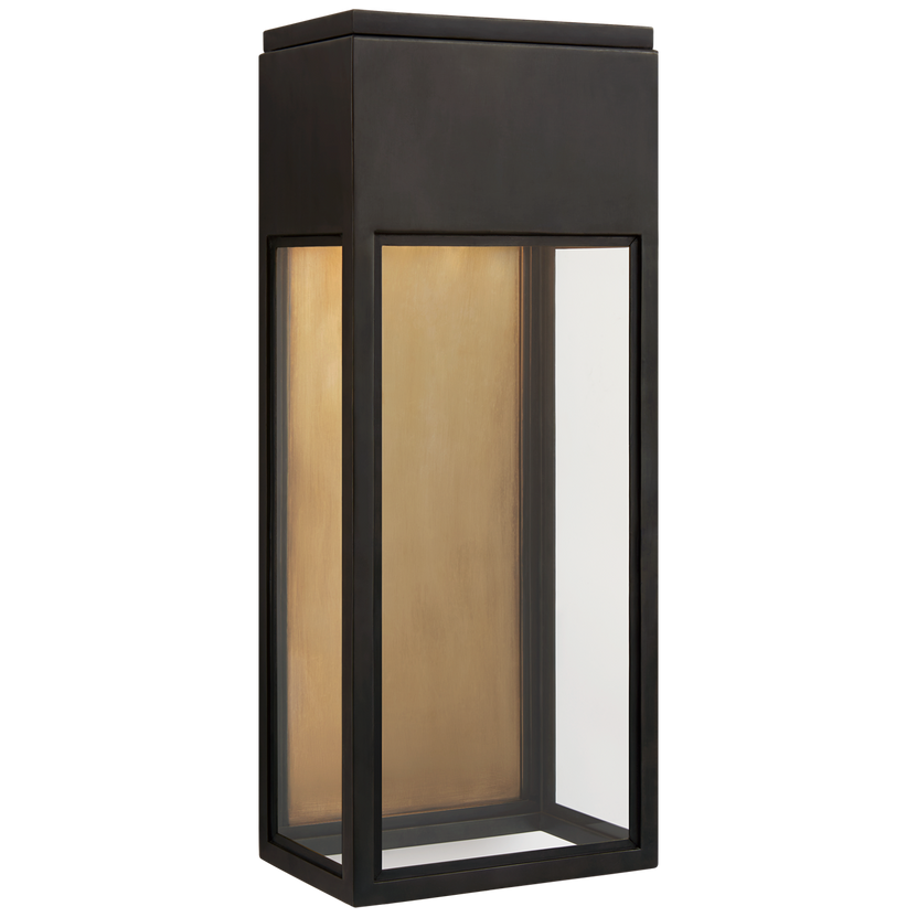 Irvine Medium 3/4 Wall Lantern in Bronze with Clear Glass