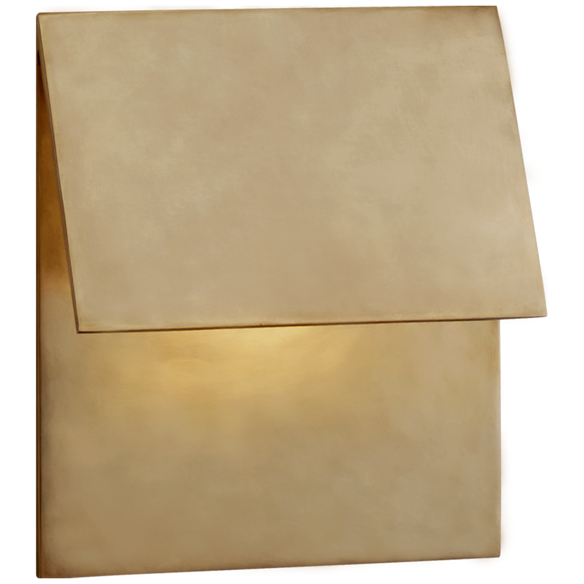 Esker Single Fold Sconce in Antique-Burnished Brass