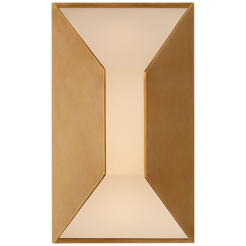 Stretto 8" Sconce in Antique-Burnished Brass with Frosted Glass