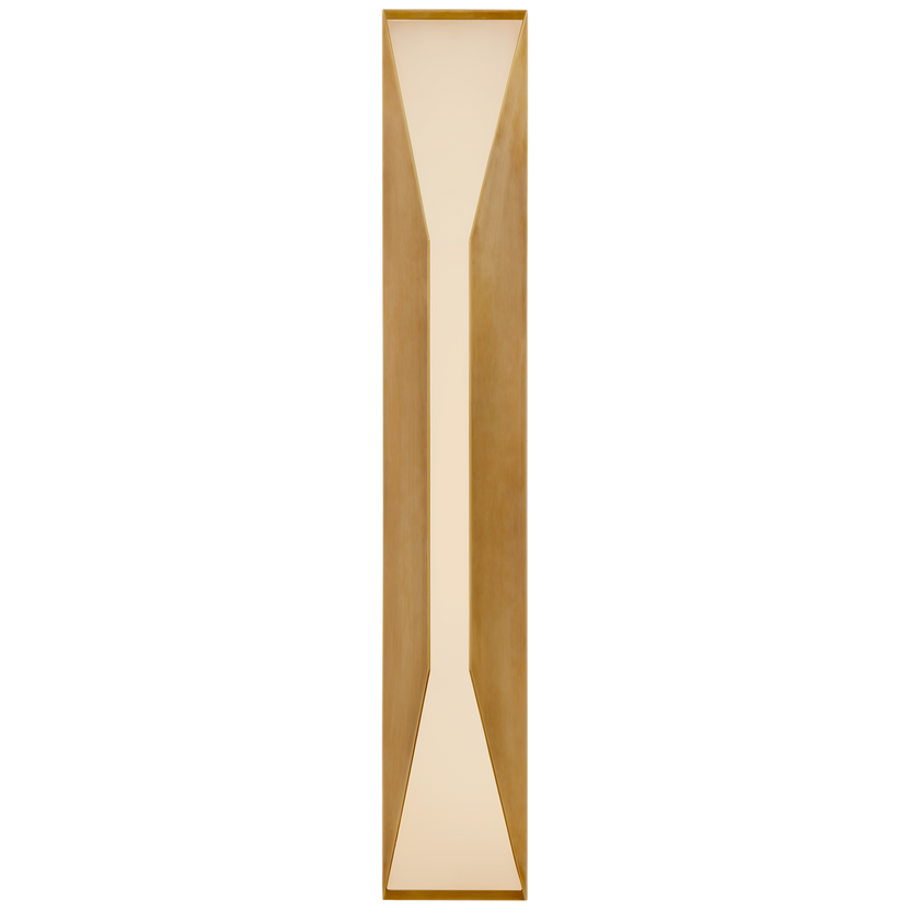 Stretto 28" Sconce in Antique-Burnished Brass with Frosted Glass