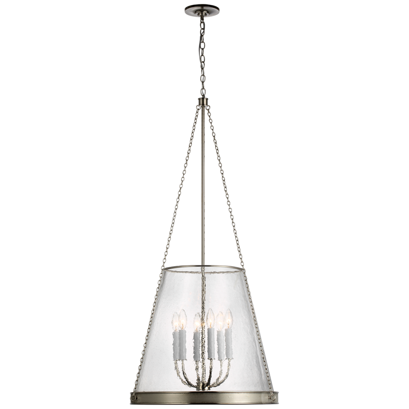 Reese 22" Pendant in Polished Nickel with Clear Restoration Glass