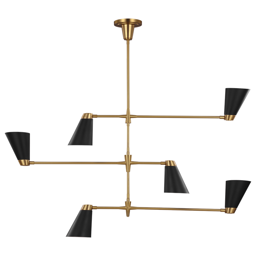 Signoret Large Chandelier, Burnished Brass