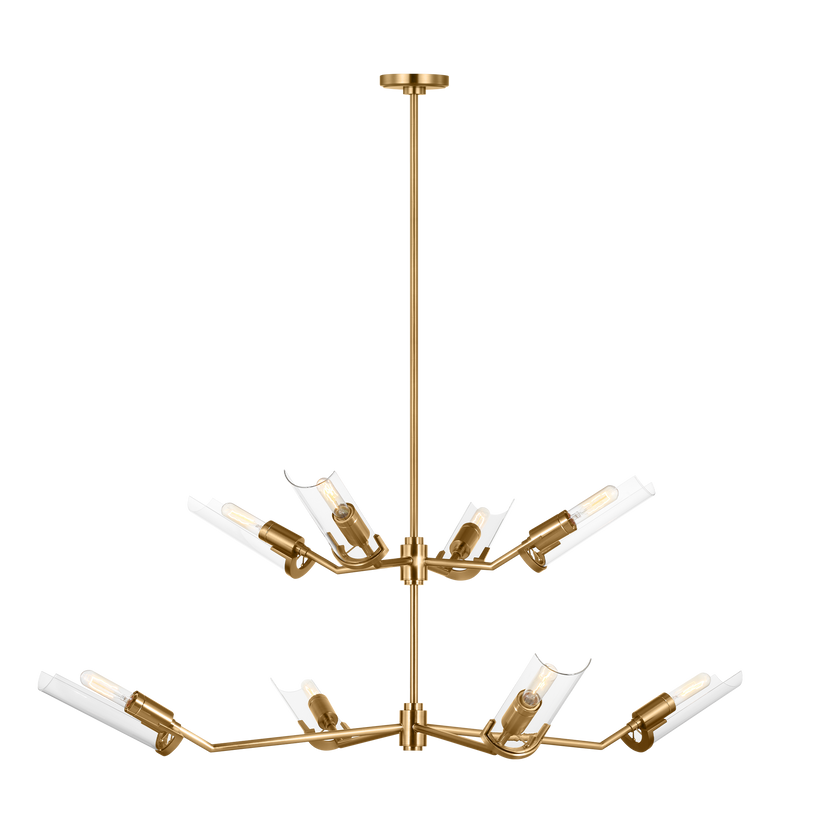 Mezzo Grand Chandelier, Burnished Brass