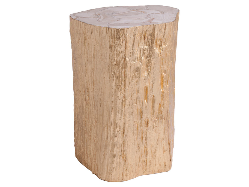 Trunk Segment Accent Table - Gold Leaf