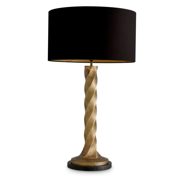 Table Lamp Costanza Vintage Brass Finish Incl Shade