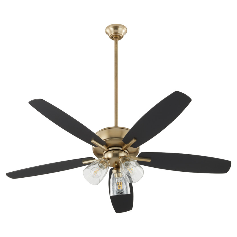Breeze 52 3 Light Clear Seeded - Brass