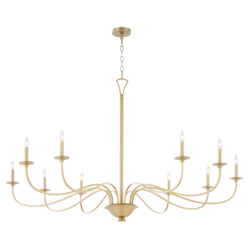 Maryse 10 Light Chandelier - Brass