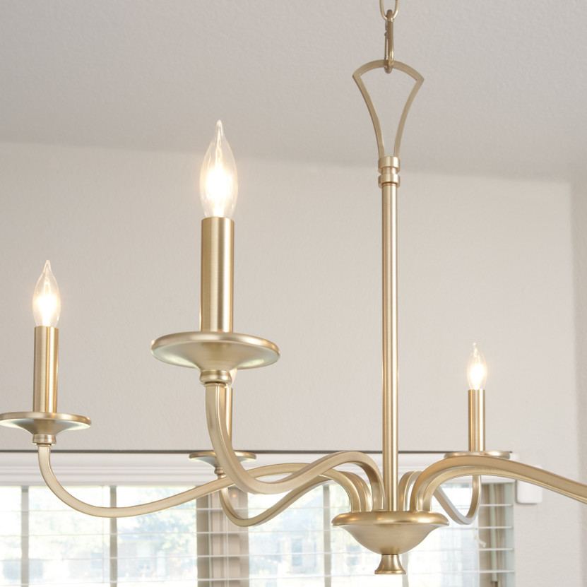 Maryse 6 Light Chandelier - Brass