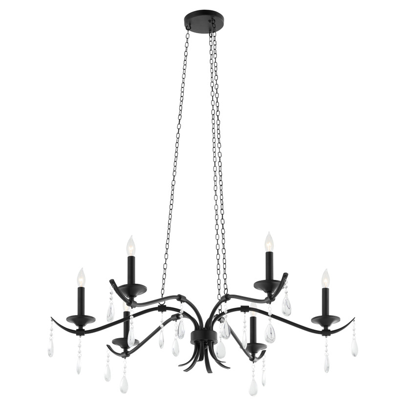 Lorelei 6 Light 36" Chandelier - Black