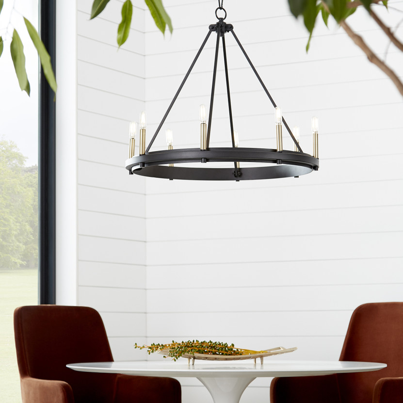 Aura 8 Light Chandelier - Black