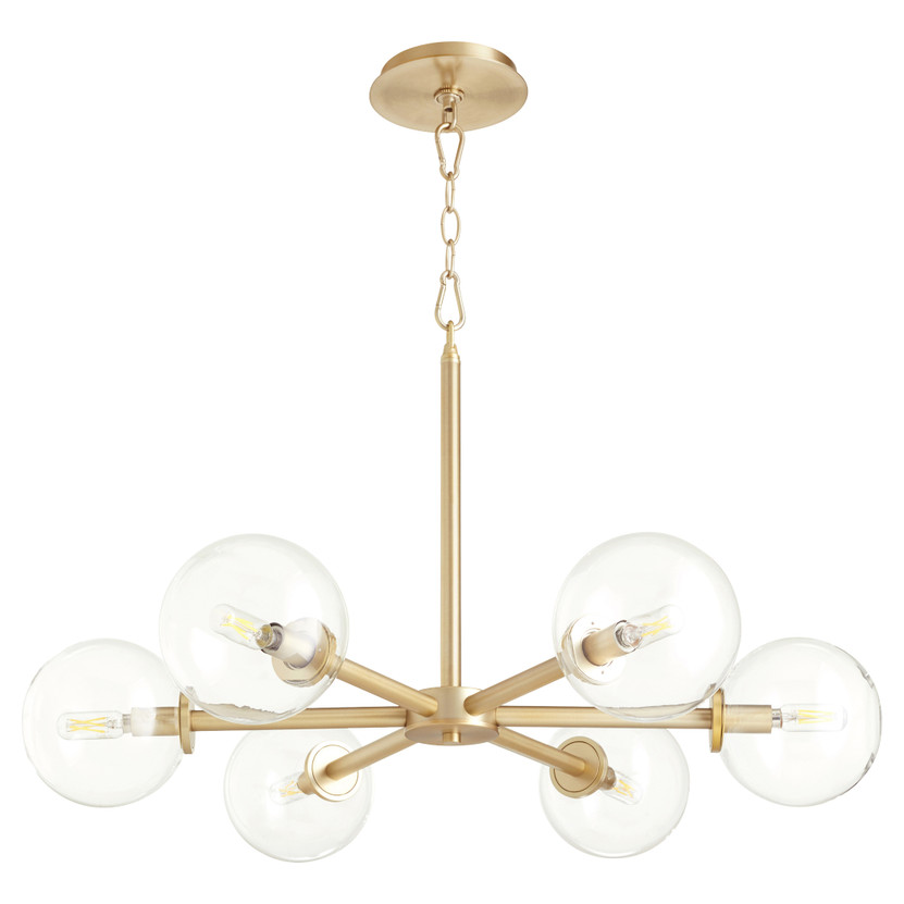 Rovi 6 Light Chandelier - Brass